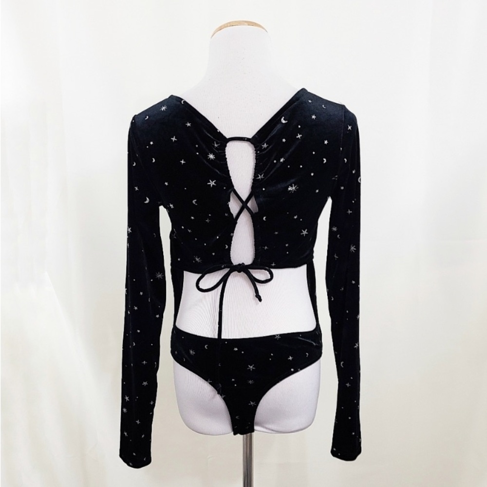 Black velvet body suit size small